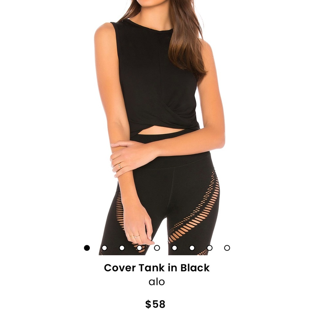 2 Alo cover tanks in black and white size XS